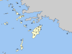 Location of municipalities within Dodecanese Prefecture