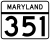 Maryland Route 351 marker