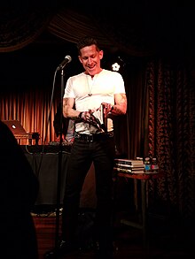 Pousson reads from his novel at Dirty Laundry Lit (2017)