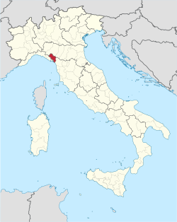 马萨-卡拉拉省在意大利的位置