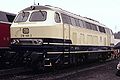 采用海蓝色+米色涂装的218 168-3号机车于波鸿达尔豪森铁道博物馆（德语：Eisenbahnmuseum Bochum-Dahlhausen）（1985年）