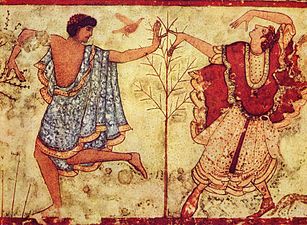 Etruscan dancers in the Tomb of the Triclinium (470 BC)