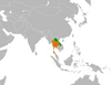 Location map for Laos and Thailand.