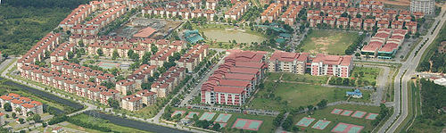 Sky view of Education and Hostel block in Bandar Universiti Teknologi Legenda, Mantin The purpose-built campus has a complete range of facilities which includes more than 4,300 apartments with an overall capacity for over 25,000 students.