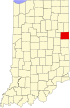 State map highlighting Jay County