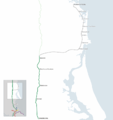Map of the proposed Maroochydore railway line, Queensland