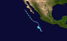 A track map of Tropical Storm Norbert