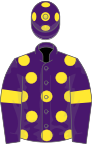 Purple, Yellow spots, armlets and spots on cap