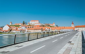 Pedestrian and Cyclist Bridge over the Drava River in Ptuj, Slovenia (1997)