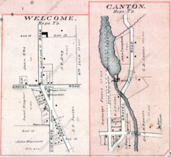 Plan of Welcome and Canton in 1878