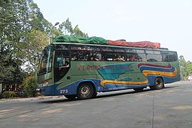 Large green bus