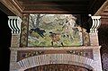 Fireplace decoration depicting a wolf hunt in the castle of Pibrac (France)