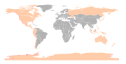 Countries with coastal areas that were at risk (in pink).