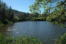 View across lake from eastern shore