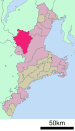 伊贺市在三重县的位置