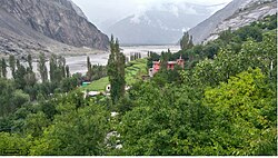 A view of the village from the hillside