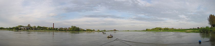 Panorama of the Rhine river in Wageningen