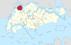 Location of Lim Chu Kang in Singapore