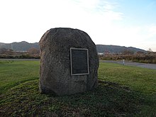 The stone marker at or near the former site of Logstown (1725-1758)