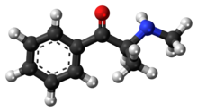 Ball-and-stick model of the methcathinone molecule