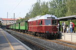 A restored train from Nordsjællands Veterantog, at Farum station in 2006