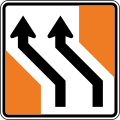 Lane management (two lanes shift to the left)