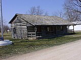 Restored Isaac & Samuel Novinger log cabin, Novinger Missouri.