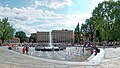 Multimedia fountain and the Polish Post Office building