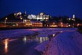 Downtown Sighișoara by night in winter