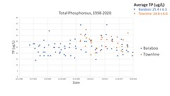 Comparison of total phosphorus levels in Baraboo and Townline basins of the Turtle-Flambeau Flowage