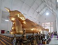 Reclining Buddha inside Wihan Phra Non (Wihan of Reclining Buddha) of Wat Phai Lom, Chnathaburi