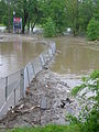 Fence for ball field flooded