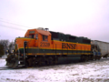 BNSF 2328 hauling a train south for BNSF Manitoba