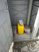 Low-cost female urinal with stones to adjust height