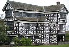 South range of Little Moreton Hall, showing the Long Gallery (left)