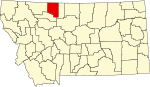 图勒县在蒙大拿州的位置