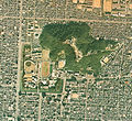 An aerial view of Matsuyama Castle (1974)