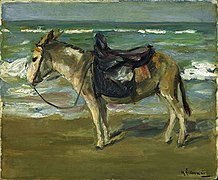 《在海边骑驴》，1900