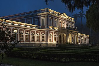 The building at night