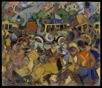 Paisaje urbano, 1919, oil on cardboard, Museum of Fine Arts, Houston