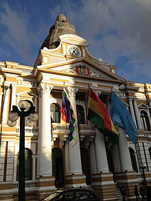 Façade of the Legislative Palace in La Paz