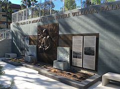 Monument to Paul Revere Williams dedicated October 2015 north of the building.