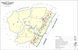 Map showing divisions of Rohtas block