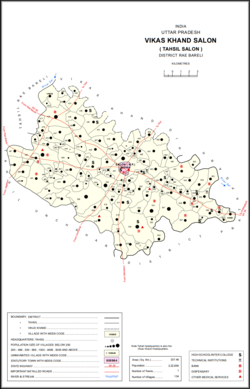 Map showing Khanpur Urf Birbhanpur (#548) in Salon CD block