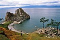 Image 70The Shamanka Шаманка [ru], a holy rock in Shamanism and one of the 9 most holy places in Asia, on the westcoast of Olkhon (from List of islands of Russia)