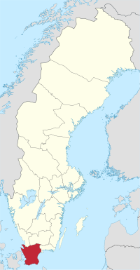 斯科訥省在瑞典的位置