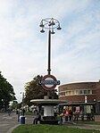 Pylons to north and south of Southgate Underground station