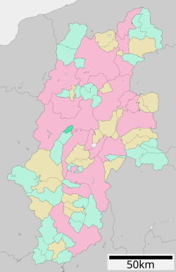 Location of Yamagata in Nagano Prefecture