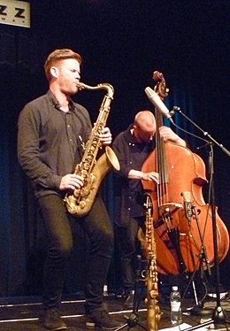 Roligheten and Petter Eldh with Gard Nilssen's Acoustic Unity at the 2016 Nattjazz in Bergen.