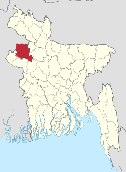 Location of Naogaon District in Bangladesh